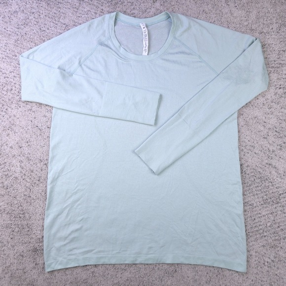 lululemon athletica Tops - Lululemon Yoga Top Womens 16 Shirt Tee Crew Neck Long Sleeve Thumb Loops Mint